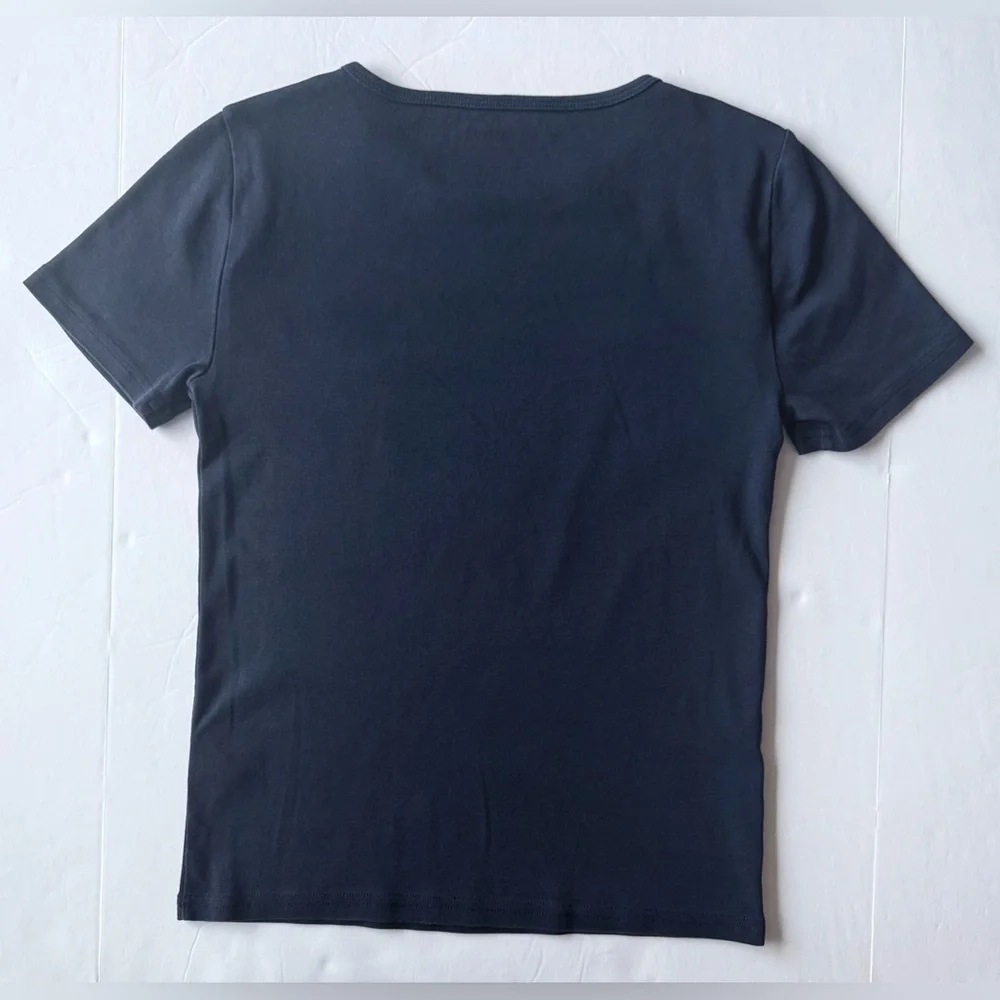 J. Crew New Perfect-Fit Short-Sleeve T-Shirt Navy Blue Size S - Picture 2 of 6